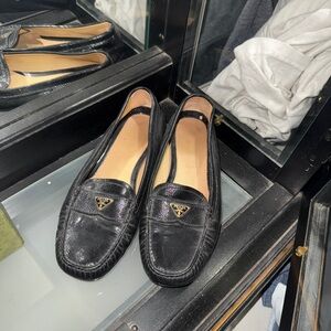 Prada Women's Classic Black Leather Loafers